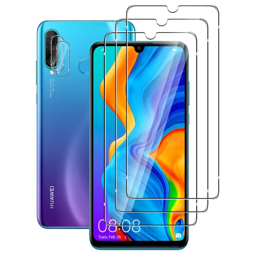 FWang [3+2 Stück] Temperglas Schutzfolie für Huawei P30 Lite und Kamera Schutzfolie,9H Härte,kratzfest,blasenfrei,HD Displayschutz von FWang