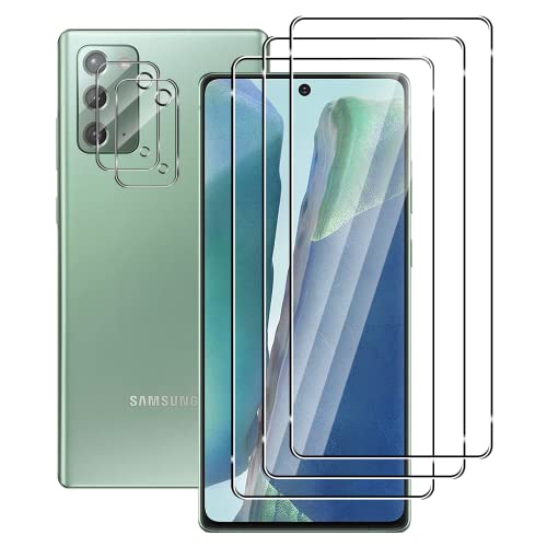 FWang [3+2 Stück] Temperglas Schutzfolie für Samsung Galaxy Note 20 4G/5G und Kamera Schutzfolie,9H Härte,kratzfest,blasenfrei,HD Displayschutz von FWang