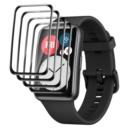 FWang [4 Stück]Displayschutzfolie kompatibel mit Huawei Watch Fit/HONOR Watch ES,3D Voller Bildschutzfolie,9H Härte,Anti-Kratzer/Bläschen/Fingerabdruck,HD Schutzfolie von FWang