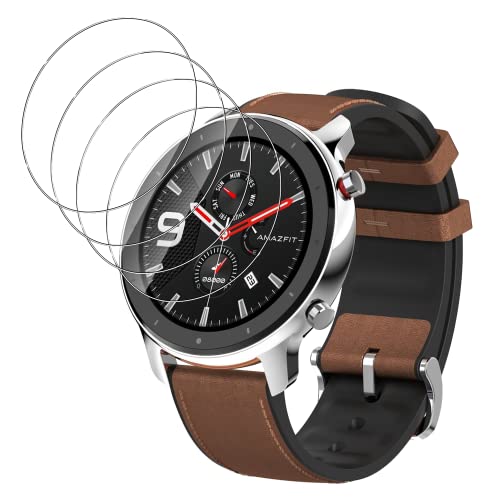 FWang [4 Stück] Temperglas Schutzfolie für Amazfit GTR 47mm,9H Härte,kratzfest,blasenfrei,HD Displayschutzfolie von FWang