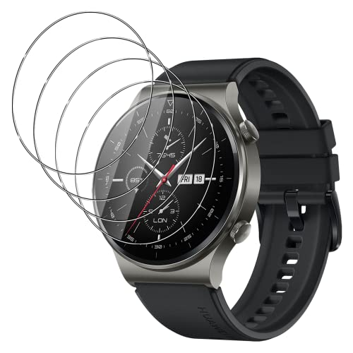 FWang [4 Stück] Temperglas Schutzfolie für Huawei Watch GT 2 Pro,9H Härte,kratzfest,blasenfrei,HD Displayschutzfolie von FWang