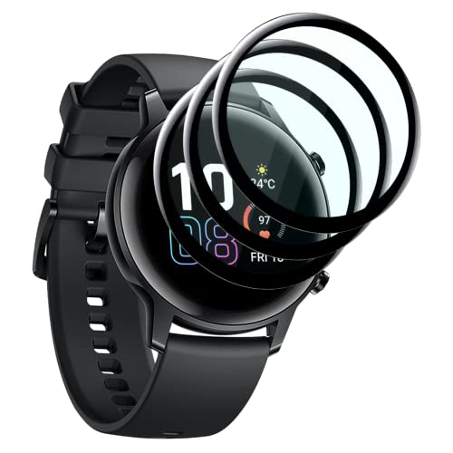 FWang Displayschutzfolie kompatibel mit HONOR Magic Watch 2 42mm,[3 Stück],3D Voller Bildschutzfolie,9H Härte,Anti-Kratzer/Bläschen/Fingerabdruck,HD Schutzfolie von FWang