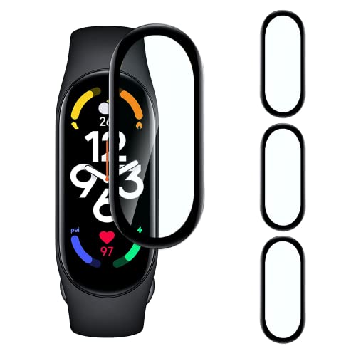 FWang Displayschutzfolie kompatibel mit Xiaomi Mi Band 7,[4 Stück],3D Voller Bildschutzfolie,9H Härte,Anti-Kratzer/Bläschen/Fingerabdruck,HD Schutzfolie von FWang