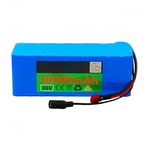 36V30ah EBike-Akku Lithium-Akkupack, 10S3P wasserdichter Lithium-Ionen-Elektrofahrradakku for Elektro-Fahrrad-Scooter(T+car) von FXLUHAY