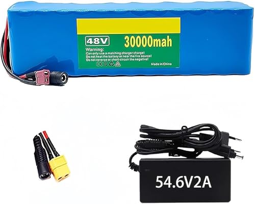 48 V 30 Ah E-Bike-Akku, Lithium-Ionen-Akku for Elektrofahrräder, Akkupack mit 54,6 V 2 A Ladegerät, Elektrofahrrad-Roller(T) von FXLUHAY