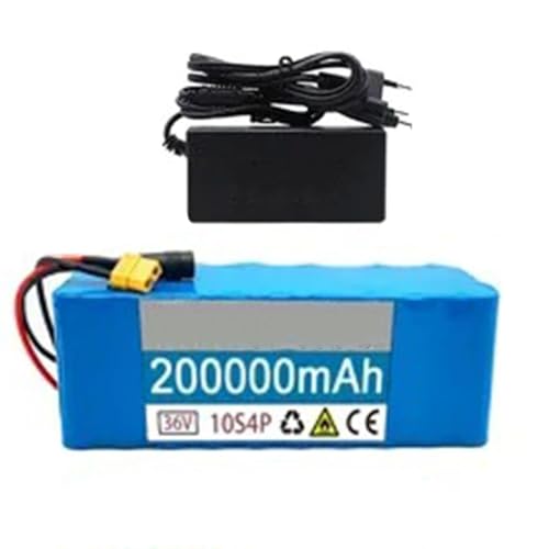 E-Bike-Akku 36 V 200 Ah, Lithium-Ionen-Elektrofahrradakku mit 42 V 2 A Ladegerät und BMS for Motor-E-Bike-Elektrofahrrad-Scooter-Kit von FXLUHAY