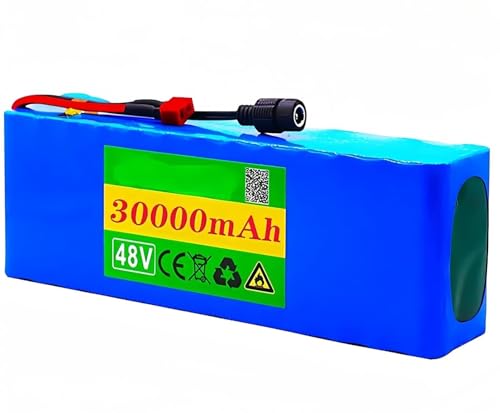 FXLUHAY 48V30ah Lithium-Ionen-Akku, integriertes BMS-System, ideal for Elektrofahrräder, Roller, Rollstühle, eingebautes BMS mit Ladegerät(T) von FXLUHAY