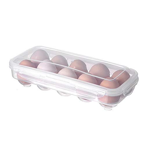 Eierbehälter, Eiereinsatz Für Kühlschrank, Tragbare Kühlschrank Eier Aufbewahrungsbox Mit Deckel Aus Kunststoff, Stapelbarer Große Eierschale Gehäuse-schützen Und Halten Frische Für 10-18 Eier von FYBlossom