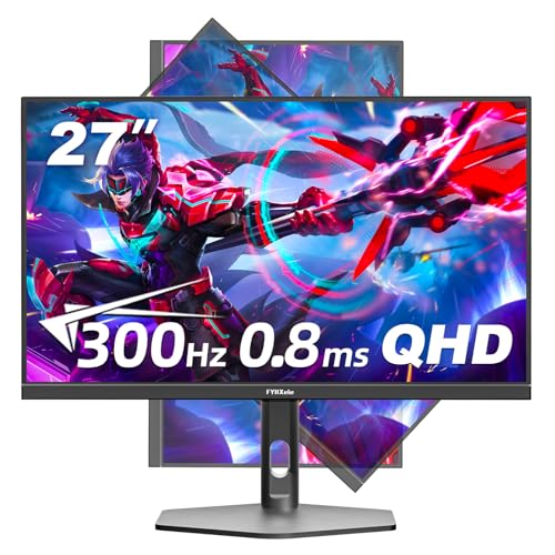 FYHXele Monitor 27 Zoll 300Hz QHD Gaming Monitor Mattes IPS 0.8ms GTG 100% sRGB 16:9 VESA Kompatibel Neigbar Drehbar Höhenverstellbar Lautsprecher Integriert FreeSync Premium DP1.4 HDMI2.0 FYHXele Monitor 27 Zoll 300Hz QHD Gaming Monitor Mattes IPS 0.8ms GTG 100% sRGB 16:9 VESA Kompatibel Neigbar Drehbar Höhenverstellbar Lautsprecher Integriert FreeSync Premium DP1.4 HDMI2.0 von FYHXele