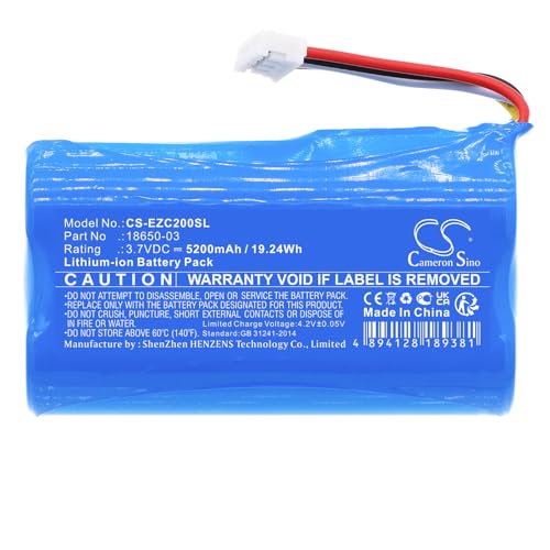 Cameron Sino Ersatz Akku für Ezviz DB2C PN:Ezviz 18650-03 5200mAh / 19.24Wh Cameron Sino Ersatz Akku für Ezviz DB2C PN:Ezviz 18650-03 5200mAh / 19.24Wh von FYIOGXG