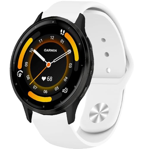 Silikon Armbänder für Garmin Vivoactive 4/Forerunner 255/255 Music/265/745, 22mm Sport Armband Uhrenarmband, Ersatzarmband für Garmin Venu 3/Venu 2/First Avenger/Darth Vader (White) von FYISWHO