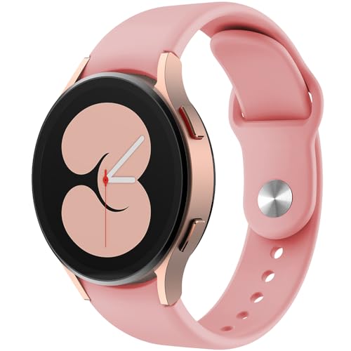 Silikon Armband für Samsung Galaxy Watch 6/Watch 5/Watch 4 40 mm 44 mm,20 mm Sport Armbänder Uhrenarmband,Ersatzarmband für Galaxy Watch 5 Pro 45mm/Active 2/Watch 3 (Pink) von FYISWHO
