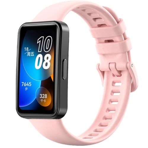 Silikon Ersatzarmband für Huawei Band 8, Sport Armbänder Uhrenarmband, Armband für Huawei Band 8 (Pink) von FYISWHO