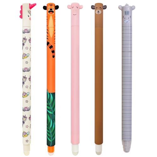 FYJCXCMP Radierbarer Gelschreiber, Kugel am Ende zum,Set mit 5 radierbaren Gelstiften, 0.5mm Cartoon Löschbarer Stift Löschbaren Gelstiften für Kinder Studenten Schule Büro FYJCXCMP Radierbarer Gelschreiber, Kugel am Ende zum,Set mit 5 radierbaren Gelstiften, 0.5mm Cartoon Löschbarer Stift Löschbaren Gelstiften für Kinder Studenten Schule Büro von FYJCXCMP
