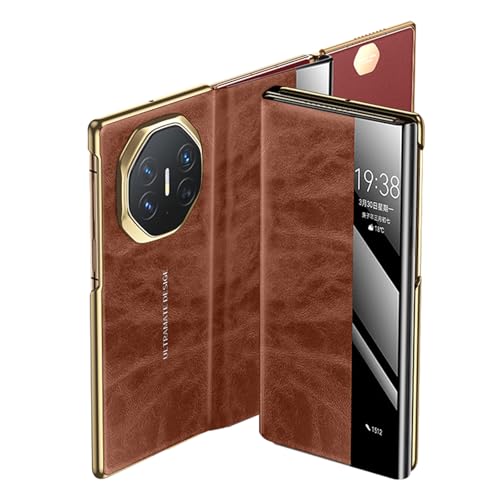Echtledertasche für Huawei Mate XT, Clear View Window Flip Folio Cover, Luxus-Fallschutz, galvanisierte Hülle Echtledertasche für Huawei Mate XT, Clear View Window Flip Folio Cover, Luxus-Fallschutz, galvanisierte Hülle von FYLTWUK