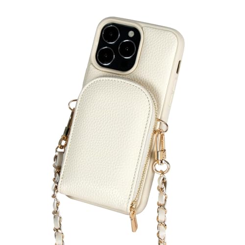 FYLTWUK Brieftaschenhülle für iPhone 16 Pro Max/16 Pro/16 Plus/16, mit Reißverschluss-Kartenhalter, modische Lederhülle zum Umhängen., 16 pro max,White FYLTWUK Brieftaschenhülle für iPhone 16 Pro Max/16 Pro/16 Plus/16, mit Reißverschluss-Kartenhalter, modische Lederhülle zum Umhängen., 16 pro max,White von FYLTWUK