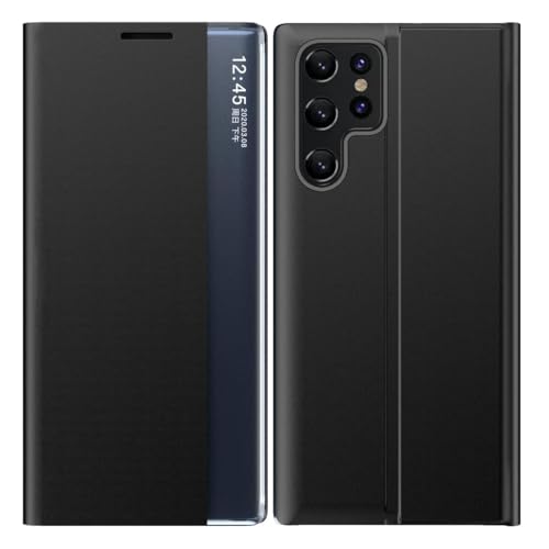 Hülle für Samsung Galaxy S25 Ultra/S25 Plus/S25, mit Fensteransichtsfunktion und Smart Hibernation Flip Stoßfeste Schutzhülle Schlanke Lederhülle,S25 Plus,Black Hülle für Samsung Galaxy S25 Ultra/S25 Plus/S25, mit Fensteransichtsfunktion und Smart Hibernation Flip Stoßfeste Schutzhülle Schlanke Lederhülle,S25 Plus,Black von FYLTWUK