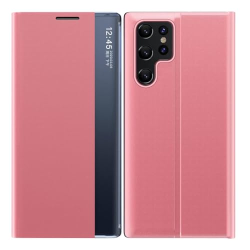 Hülle für Samsung Galaxy S25 Ultra/S25 Plus/S25, mit Fensteransichtsfunktion und Smart Hibernation Flip Stoßfeste Schutzhülle Schlanke Lederhülle,S25 Plus,Pink Hülle für Samsung Galaxy S25 Ultra/S25 Plus/S25, mit Fensteransichtsfunktion und Smart Hibernation Flip Stoßfeste Schutzhülle Schlanke Lederhülle,S25 Plus,Pink von FYLTWUK