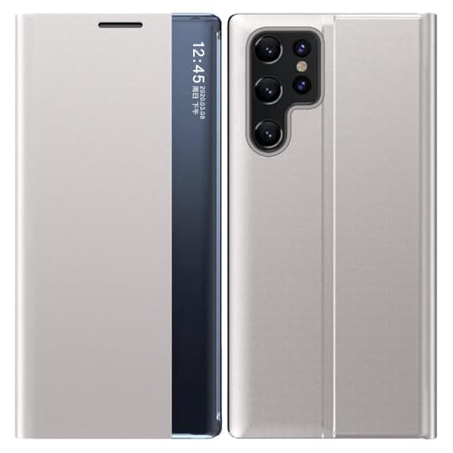 Hülle für Samsung Galaxy S25 Ultra/S25 Plus/S25, mit Fensteransichtsfunktion und Smart Hibernation Flip Stoßfeste Schutzhülle Schlanke Lederhülle,S25 Ultra,Silver Hülle für Samsung Galaxy S25 Ultra/S25 Plus/S25, mit Fensteransichtsfunktion und Smart Hibernation Flip Stoßfeste Schutzhülle Schlanke Lederhülle,S25 Ultra,Silver von FYLTWUK