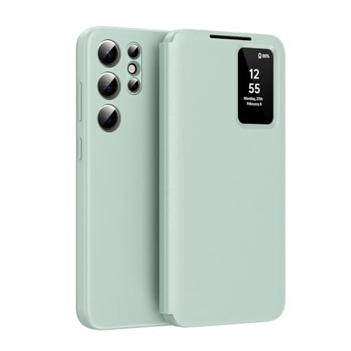 Klapphülle für Samsung Galaxy S25 Ultra/S25 Plus/S25, mit Kartenfächern, stoßfestem Schutz, Business-Lederhülle, Smart-Handyhülle mit Seitenfenster,S25 Plus,Green Klapphülle für Samsung Galaxy S25 Ultra/S25 Plus/S25, mit Kartenfächern, stoßfestem Schutz, Business-Lederhülle, Smart-Handyhülle mit Seitenfenster,S25 Plus,Green von FYLTWUK