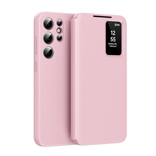 Klapphülle für Samsung Galaxy S25 Ultra/S25 Plus/S25, mit Kartenfächern, stoßfestem Schutz, Business-Lederhülle, Smart-Handyhülle mit Seitenfenster,S25 Ultra,Pink Klapphülle für Samsung Galaxy S25 Ultra/S25 Plus/S25, mit Kartenfächern, stoßfestem Schutz, Business-Lederhülle, Smart-Handyhülle mit Seitenfenster,S25 Ultra,Pink von FYLTWUK