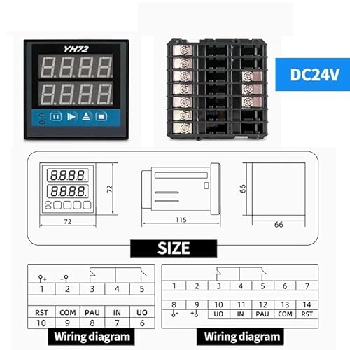 ZN72 Serie Digitaler Zeitrelaiszähler 12V 24V 36V 220V 380V Multifunktions-Timer Rotierender Zähler Umdrehungszähler(DC24V) von FYLTWUK