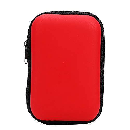 FYMSR Digitale Aufbewahrungstasche Tragbare Kopfhörertasche Travel Kit Case, Tasche für USB-Kabel Kopfhörerelektronik (Red) von FYMSR