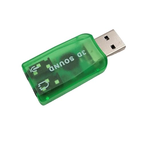 FYOBOT USB-Soundkarte, Externe Soundkarte, USB auf 3,5 mm Stereo-Audio-Adapter für Win 7, 8, Android-Lautsprecher, Laptop, Headset, Grün von FYOBOT