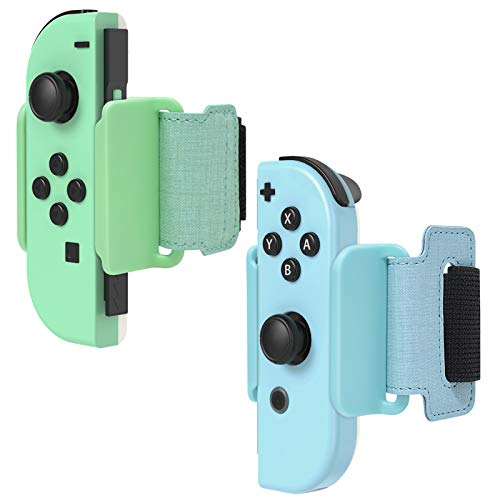 FYOUNG Armbänder für Just Dance 2024 2023 2022/ für Zumba, 2 Pack Verstellbare Elastische Armband für Zumba kompatibel mit Nintendo Switch/Switch OLED - Hellblau/Grün von FYOUNG