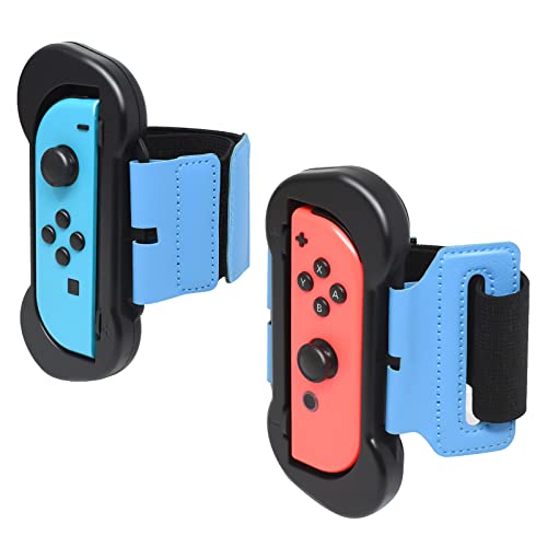 FYOUNG Armband für Just Dance 2024 2023 2022 2021, 2 Pack Verstellbare Elastische Armbänder für Zumba Kompatibel mit Nintendo Switch/Switch OLED - Schwarz von FYOUNG