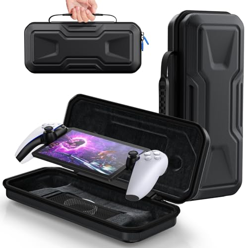 FYOUNG Case für Playstation Portal Remote Player Konsole, Dünn Harter Tragetasche für Reise und Home Aufbewahrungs Tasche für PS5 Portal Zubehör, Stoßfest und Kratzfest - Schwarz/Weiß(Only Case) von FYOUNG