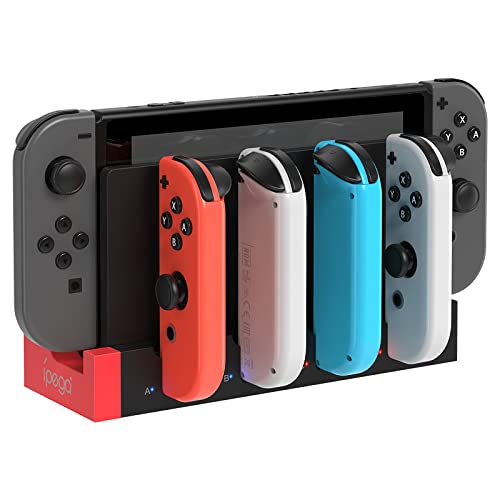 FYOUNG Controller Ladestation für Joy Con kompatibel mit Nintendo Switch & Switch OLED, Switch Ladestation Zubehör für JoyCons mit LED-Anzeige - Schwarz von FYOUNG