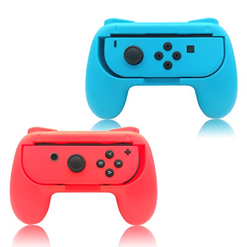 FYOUNG Griffe Halterung für JoyCon Switch & Switch OLED Modell, Controller Grip für JoyCon Halter Zubehör - Blau/Rot (2 Pack) von FYOUNG