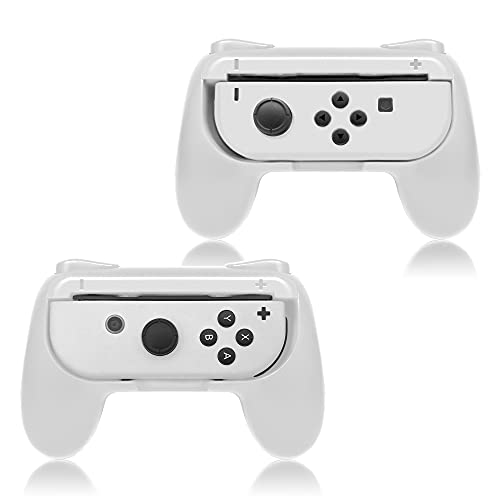 FYOUNG Griffe Halterung für JoyCon Switch & Switch OLED Modell, Controller Grip für JoyCon Halter Zubehör - Weiß (2 Pack) von FYOUNG