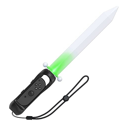 FYOUNG LED-Spielschwert für Switch/Switch OLED Joy Cons, Handgriffschwert für The Legend of Zelda: Skyward Sword HD 2021/Swith Sport Game 2022 Zubehör, NUR für Right Joy Con (Schwarz) von FYOUNG
