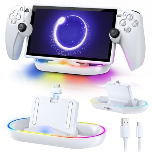 Upgarde Ladestation für Playstation Portal Remote Player, Magnetischer Typc-C Ladegerät für PS5 Portal, Tragbare Docking Station für PS Portal Zubehör mit buntem Licht (Case Friendly, NUR Ladestation) Upgarde Ladestation für Playstation Portal Remote Player, Magnetischer Typc-C Ladegerät für PS5 Portal, Tragbare Docking Station für PS Portal Zubehör mit buntem Licht (Case Friendly, NUR Ladestation) von FYOUNG