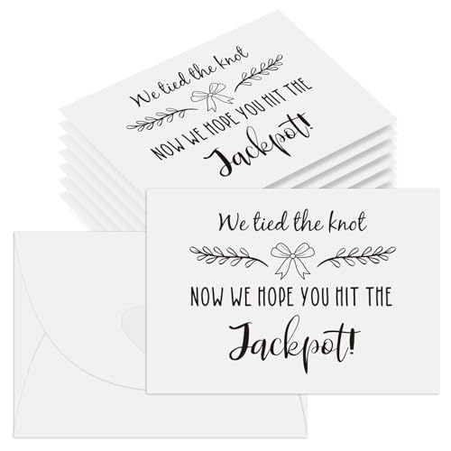 FYSUIMU 100 Stück Lotterieschein-Halter mit herzförmigem Verschluss, Aufschrift "We Tie The Knot Now We Hope You Hit The Jackpot", für Hochzeiten, Brautpartys, Partygeschenke FYSUIMU 100 Stück Lotterieschein-Halter mit herzförmigem Verschluss, Aufschrift "We Tie The Knot Now We Hope You Hit The Jackpot", für Hochzeiten, Brautpartys, Partygeschenke von FYSUIMU