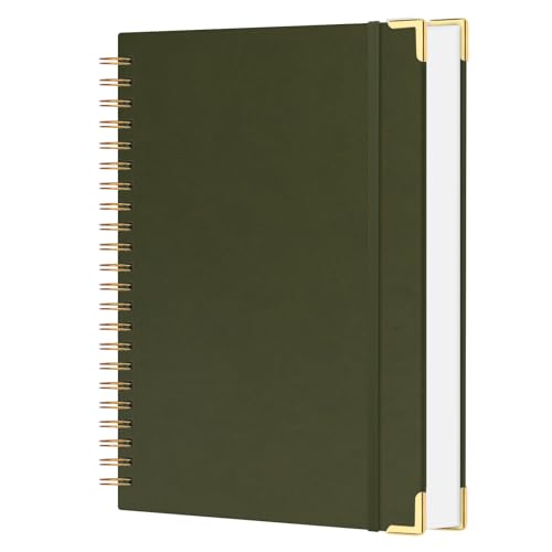 FYY A4 Spiralblock Notizbuch Hardcover Notizbuch 300 Seiten/150 Blätter Dicke College Lineal Papier Spiral gebundene Notizbücher zum Schreiben,Grün von FYY