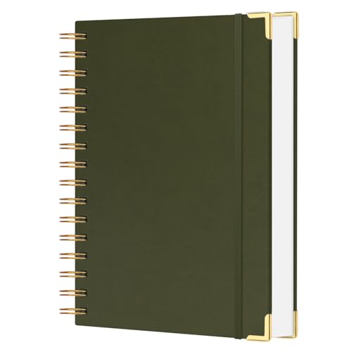 FYY A5 Spiralblock Notizbuch Hardcover Notizbuch 300 Seiten/150 Blätter Dicke College Lineal Papier Spiral gebundene Notizbücher zum Schreiben,Grün von FYY