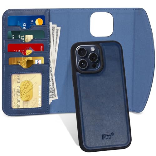 FYY Hülle kompatibel für iPhone 15 Pro Max 6.7 Hülle, [Unterstützt Magsafe Charging] 2-in-1 Magnetische Abnehmbare Brieftasche Handyhülle mit Kartenhalter Schutzhülle für iPhone 15 Pro Max 6,7 Zoll von FYY