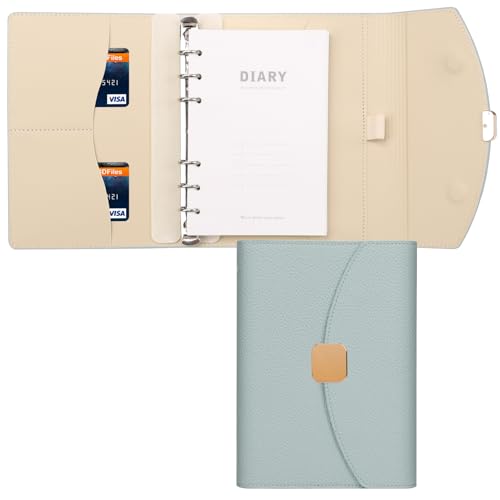 FYY PU Leder A6 Binder Notizbuch,6 Ring Budget Binder Journal Planer mit nachfüllbaren gefütterten losen Blatt Papier 100 Blätter/200 Seiten,Blau FYY PU Leder A6 Binder Notizbuch,6 Ring Budget Binder Journal Planer mit nachfüllbaren gefütterten losen Blatt Papier 100 Blätter/200 Seiten,Blau von FYY
