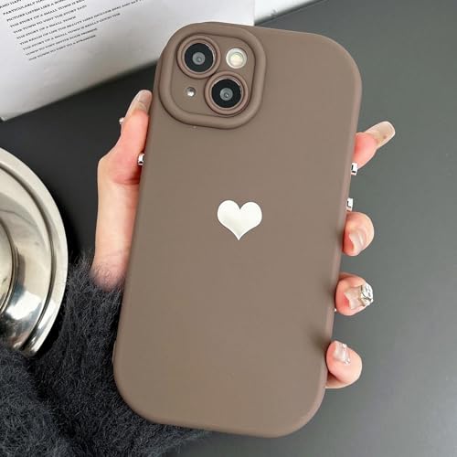 FYYFTYT Candy Color Heart Silikon Weicher Kameraschutz Stoßfeste, verdickte Abdeckung (für iPhone 13 Pro/Khaki) von FYYFTYT