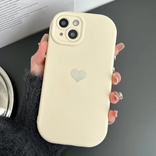 FYYFTYT Candy Color Heart Silikon Weicher Kameraschutz Stoßfeste, verdickte Hülle (Für iPhone 11 ProMax/Weiß) von FYYFTYT