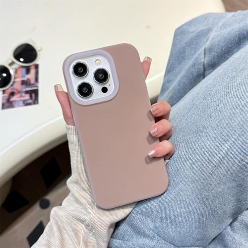 FYYFTYT Flüssigmatte, weiche, stoßfeste Schutzhülle aus Silikon (für iPhone 12/Khaki) von FYYFTYT