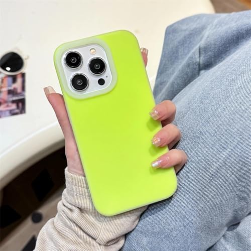 FYYFTYT Flüssigmatte, weiche, stoßfeste Schutzhülle aus Silikon (für iPhone 15 Pro/Fluoreszierendes Grün) von FYYFTYT