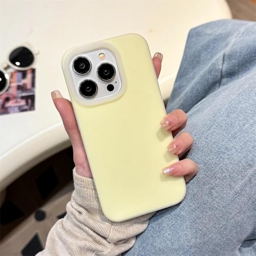 FYYFTYT Flüssigmatte, weiche Bonbon-Schutzhülle aus stoßfestem Silikon (für iPhone 12/Hellgelb) von FYYFTYT