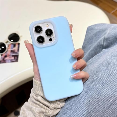FYYFTYT Flüssigmatte, weiche Bonbon-Silikon-Stoßfängerlinsen-Schutzhülle (für iPhone 13/Himmelblau) von FYYFTYT
