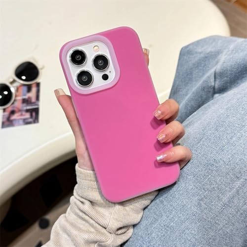 FYYFTYT Flüssigmattes, weiches Candy-Silikon, stoßfeste Stoßfänger-Objektivschutzhülle (für iPhone 13/Rosenrot) von FYYFTYT