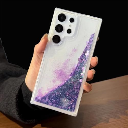 FYYFTYT Love Heart Liquid Quicksand Glitter (für Galaxy S24+/Lila) von FYYFTYT