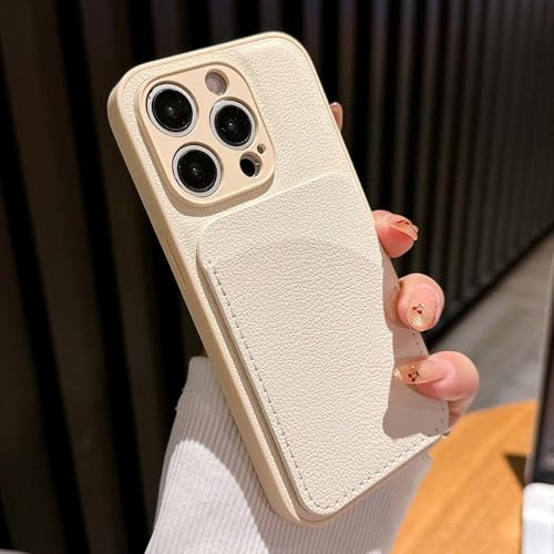 FYYFTYT Luxuriöse Leder-Slot-Kartenkamera-Schutzhülle aus weichem Silikon (für iPhone 15 Pro/Weiß) von FYYFTYT